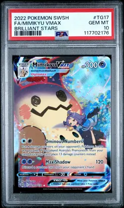 2022 POKEMON SWORD & SHIELD BRILLIANT STARS #TG17 FULL ART/MIMIKYU VMAX PSA 10 - Image 1
