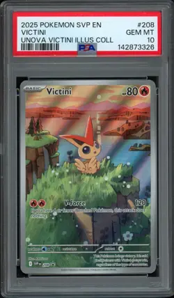 2025 Pokemon SV Promos Victini 208 PSA 10 Gem Mint Unova Illustration Collection - Image 1