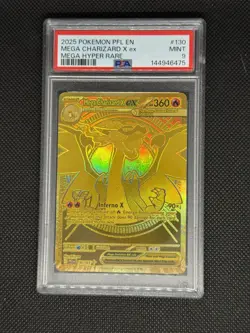 2025 Pokemon EN Mega Charizard X ex Hyper Rare 130/094 PSA 9 - Image 1