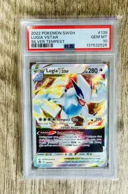 Pokemon TCG Lugia VSTAR Holo Silver Tempest 139/195 2022 Ultra Rare PSA 10 - Image 1