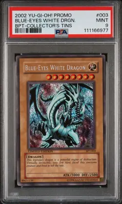 2002 Yu-Gi-Oh! Blue-Eyes White Dragon BPT Limited Edition Secret Rare PSA 9 - Image 1