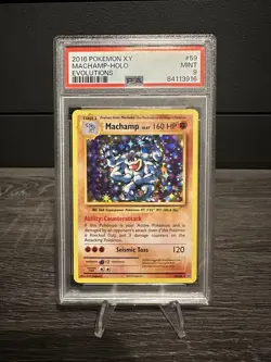 2016 Pokemon XY Evolutions # 59 Machamp Holo PSA 9 Card MINT! - Image 1