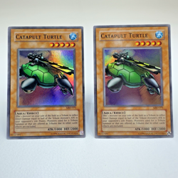 2x LOT Yugioh Catapult Turtle MRD-075 Unlimited Super Rare Holo - LP - Image 1