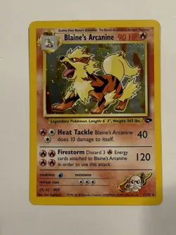 Pokemon Blaine's Arcanine Holo 1/132 Gym Challenge Set WOTC 2000 Vintage Card - Image 1