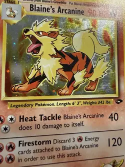 Pokemon Blaine's Arcanine Holo 1/132 Gym Challenge Set WOTC 2000 Vintage Card - Image 3