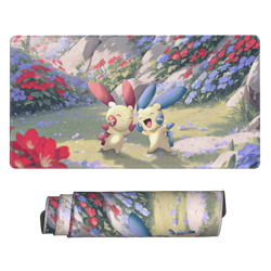 Minun Plusle Board Game Pokemon Playmat Games Mousepad Play Mat of TCG 226159 - Image 1