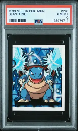 1999 MERLIN POKEMON #231 BLASTOISE PSA 10 - Image 1