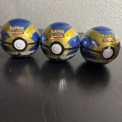 2022 Pokemon Poke Ball Quick Ball Tin A22-Factory Sealed -3packs Inside Lot Of 3 - Image 1