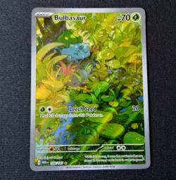 Pokemon TCG Bulbasaur Illustration Rare 166/165 Scarlet and Violet 151 NM/M - Image 1