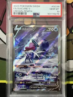 PSA 10 Suicune V FA #GG38 Pokemon Crown Zenith Galarian Gallery ENGLISH GEM MINT - Image 1