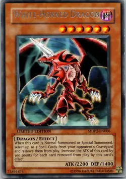 Yugioh White-Horned Dragon MDP2-EN006 Limited Edition Rare NM - Image 1