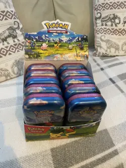 10x Pokemon TCG Ascended Heroes Mini Tins Sealed - With Display Case (Unsealed) - Image 1