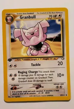 GRANBULL - 1st Edition Neo Genesis Set - 37/111 - Uncommon - Pokemon Card - Image 1
