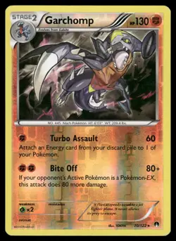 Garchomp 70/122 Holo Rare BREAKpoint Pokemon Reverse Holo Moderately Played - Image 1