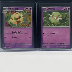 Pokemon TCG Phantasmal Flames Cottonee MEP 018 Whimsicott MEP 019 Promo NM - Image 1