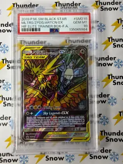 Moltres Zapdos Articuno GX #SM210 2019 Pokemon Black Star Promo PSA 10 - Image 1