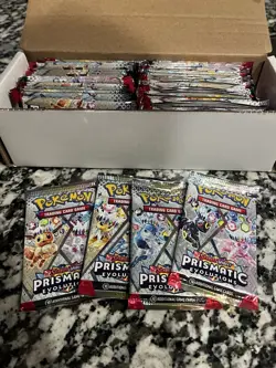 (40x) Prismatic Evolutions Pokemon TCG Booster Pack Lot - Image 1