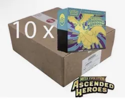 Factory Sealed Case Pokemon TCG Ascended Heroes ETB (10 Elite Trainer Boxes) a - Image 1