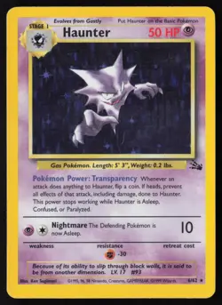 Haunter - 6/62 - Holo Rare - Fossil Unlimited - Pokemon Card - LP - Image 1