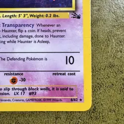 Pokemon TCG Haunter 6/62 Fossil Holo Card LP Condition - Image 4
