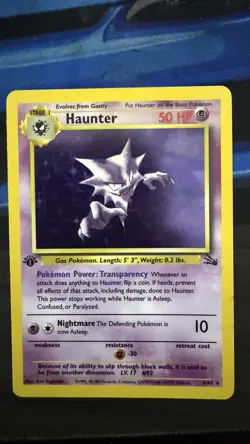 Pokemon 1999 Haunter 1st Edition Fossil Set Holo Rare Card #6/62 LP - Image 1