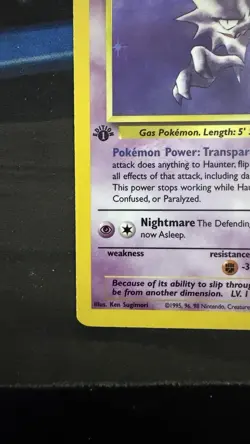 Pokemon 1999 Haunter 1st Edition Fossil Set Holo Rare Card #6/62 LP - Image 5
