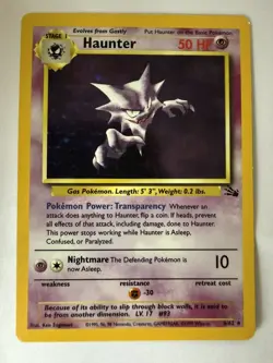Haunter 6/62 Fossil Holo Rare Pokemon Card LP - Image 1