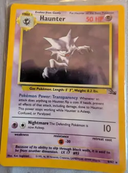 Pokemon TCG Haunter 6/62 Fossil Holo Card LP Condition - Image 1