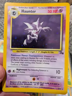 Pokemon TCG Haunter 6/62 Fossil Holo Card LP Condition - Image 3