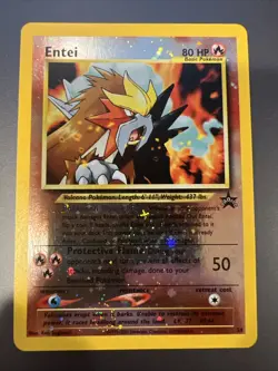 Entei WoTC Black Star Promo Reverse Holo #34 Pokemon Card LP - Image 1