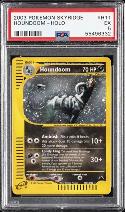 2003 POKEMON SKYRIDGE #H11 HOUNDOOM-HOLO PSA 5 - Image 1