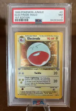 1999 POKEMON JUNGLE 1ST EDITION #2 ELECTRODE-HOLO PSA 7 - Image 1