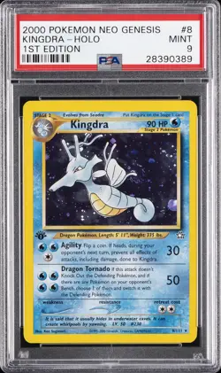 2000 POKEMON NEO GENESIS 1ST ED #8 KINGDRA-HOLO PSA 9 - Image 1