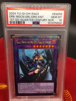 Dark Magician Girl the Dragon Knight Quarter Century Yugioh RA03-EN258 PSA 10 - Image 1