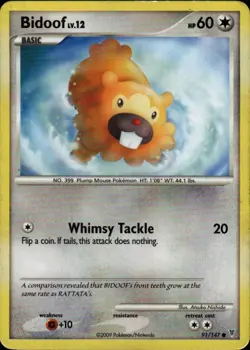 Pokemon TCG Card Bidoof Colorless Normal Supreme Victors SV 91 - Image 1