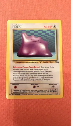 Pokemon Card - Ditto 18/62 Fossil - Vintage - Rare Near Mint - Image 1