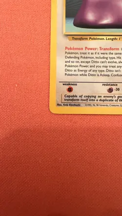 Pokemon Card - Ditto 18/62 Fossil - Vintage - Rare Near Mint - Image 5