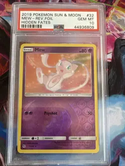 Pokemon Cards - PSA 10 Mew 32/68 - Hidden Fates Reverse Holo - GEM MT - PSA10 - Image 1