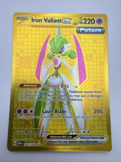 Iron Valiant ex 261/182 Paradox Rift Full Art Gold Secret Rare Pokemon Card New - Image 1