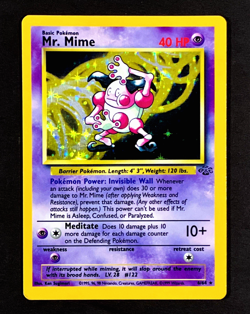 1999 Pokemon MR. MIME Jungle Set HOLO Foil Rare Unlimited Edition Card 6/64 WotC - Image 1