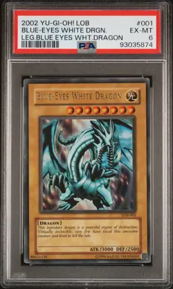 Blue Eyes White Dragon LOB-001 HOLO SHIFT Legend Of Blue Eyes PSA 6 Yugioh Card - Image 2