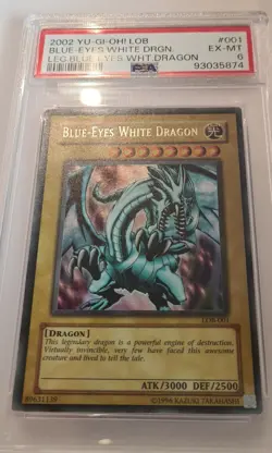 Blue Eyes White Dragon LOB-001 HOLO SHIFT Legend Of Blue Eyes PSA 6 Yugioh Card - Image 4