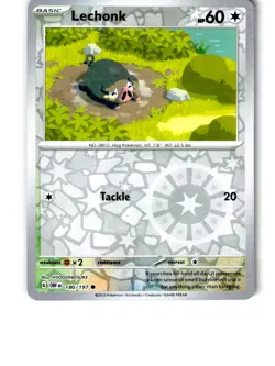 Lechonk 180/197 Common Obsidian Flames Pokemon Reverse Holo LP TCG - Image 1