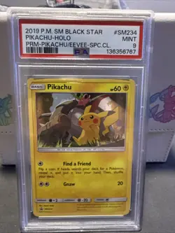 2019 POKEMON SM BLACK STAR PROMO #SM234 PIKACHU-HOLO PSA 9 With Swirl! - Image 2