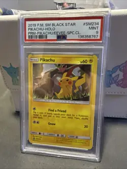 2019 POKEMON SM BLACK STAR PROMO #SM234 PIKACHU-HOLO PSA 9 With Swirl! - Image 3