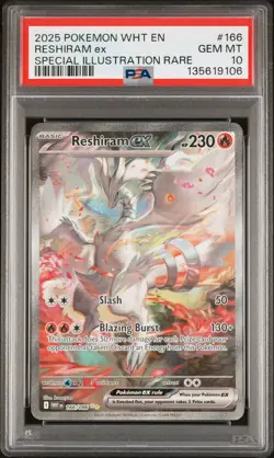 2025 POKEMON WHT EN-WHITE FLARE SPECIAL ILLUSTRATION RARE RESHIRAM EX PSA 10 - Image 1