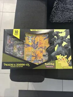 Pokemon TCG Pikachu and Zekrom-GX Tag Team Premium Collection Box Sealed New - Image 1