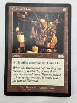 Claws of Gix x1 MTG Urza's Saga 1x Magic Good Heavy Play - Image 1