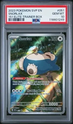 2023 POKEMON SVP EN-SV BLACK STAR PROMO 151 ELITE TRAINER BOX SNORLAX PSA 10 - Image 1