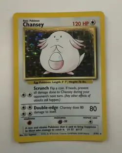 1999 Pokemon Base Set Chansey Holo 3/102 WOTC Vintage Rare LP - Image 1